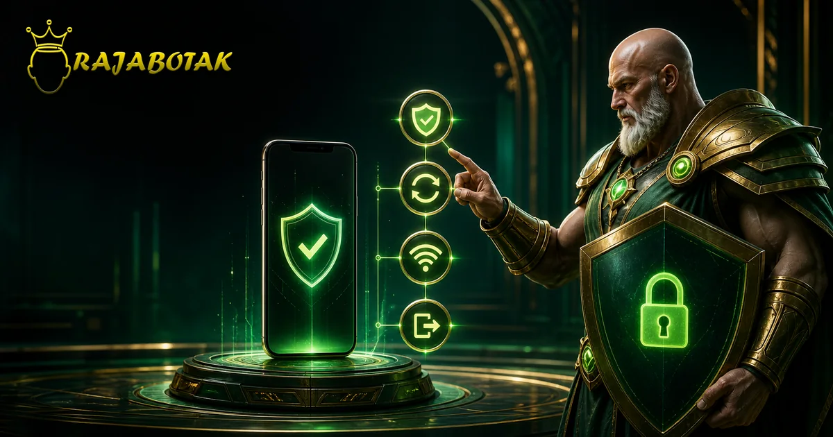Maskot Zeus botak mengamankan login RajaBotak pada perangkat baru