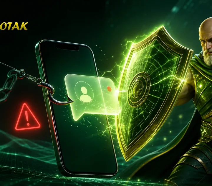 Maskot Zeus botak melindungi ponsel dari phishing dan notifikasi akun palsu