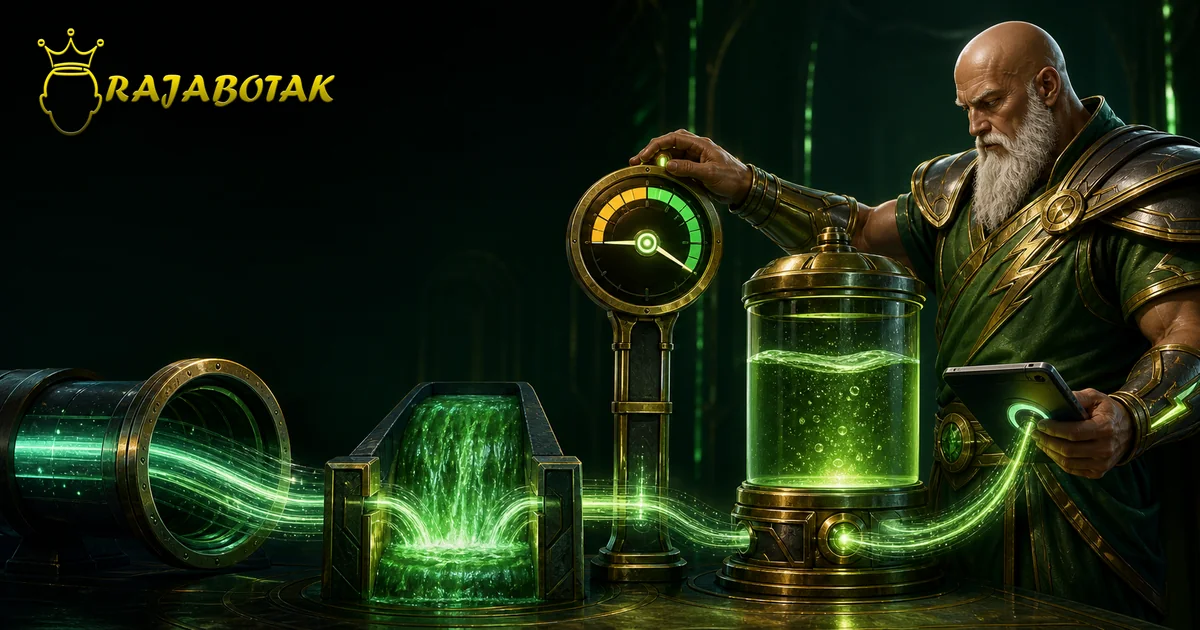 Maskot Zeus botak menjelaskan bandwidth throughput dan kuota internet