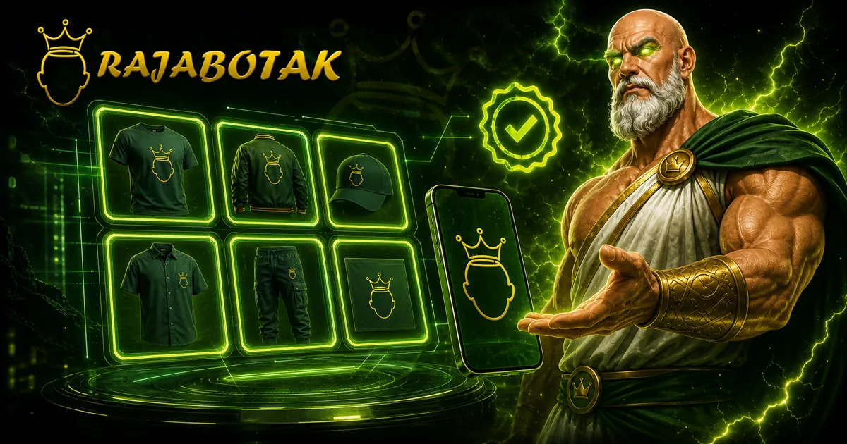 Zeus botak RajaBotak menampilkan katalog digital pada perangkat mobile