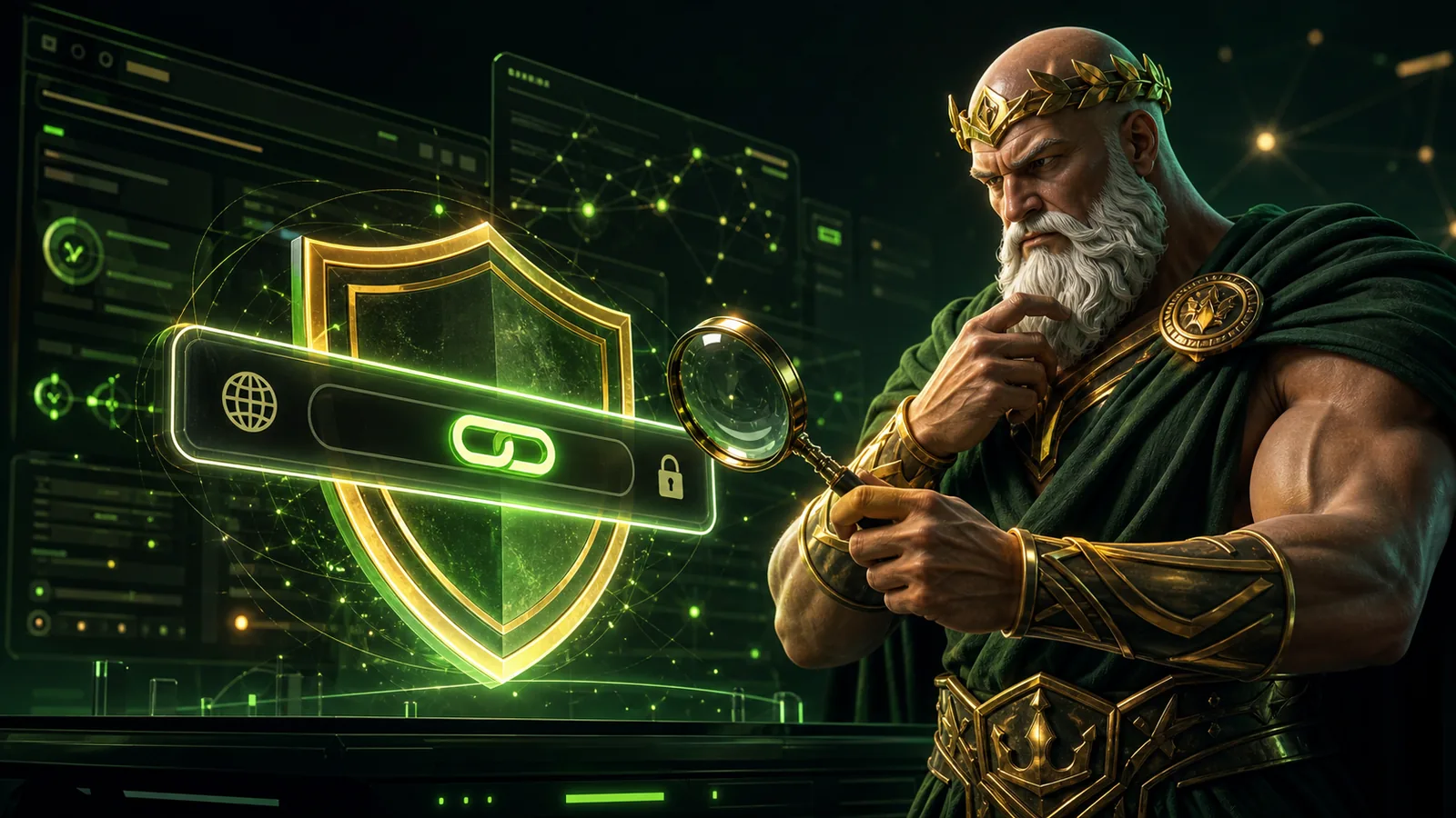 Zeus botak RajaBotak memeriksa keamanan domain sebelum membuka tautan